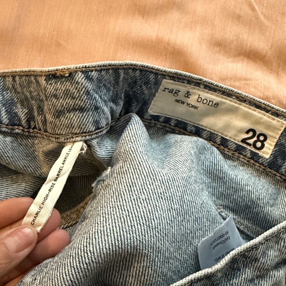Rag & Bone Women's Charlie Embellished High-Rise Ankle Barrel Jeans - Bond Jewel - Picture 13 of 16